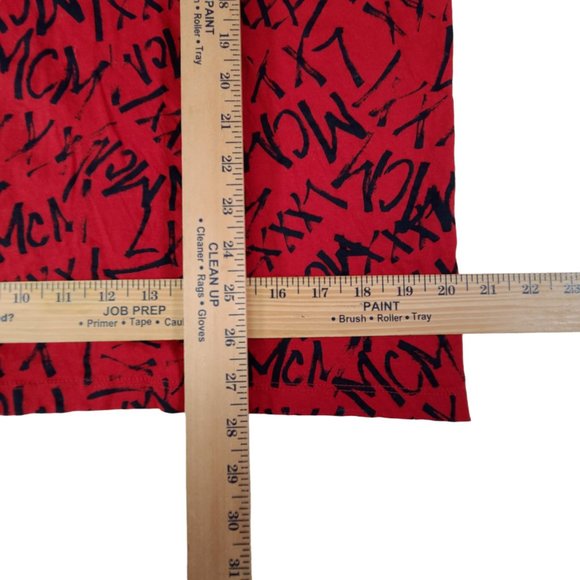 Guess Shirt Men Large 90s Red All Over Print Logo Retro Spell Out Printed - Picture 8 of 8